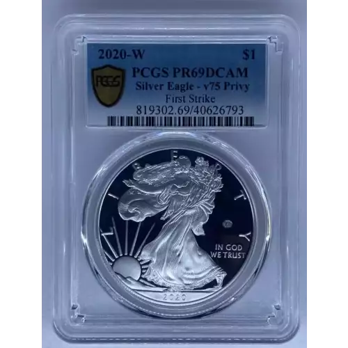 2020-W $1 Silver Eagle V75 End of World War II PCGS PR69DCAM First Strike w/ Slabbed COA