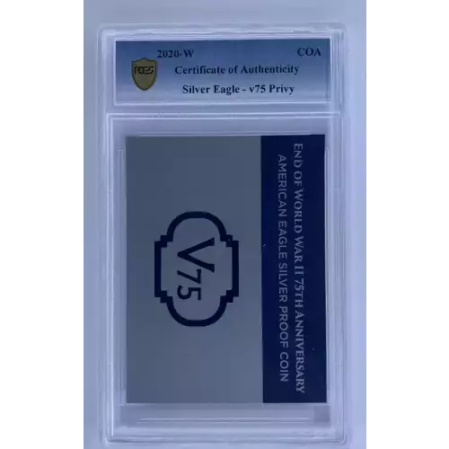 2020-W $1 Silver Eagle V75 End of World War II PCGS PR69DCAM First Strike w/ Slabbed COA (3)
