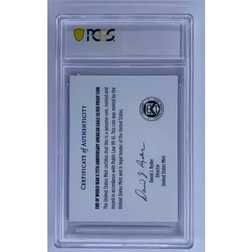 2020-W $1 Silver Eagle V75 End of World War II PCGS PR69DCAM First Strike w/ Slabbed COA (4)