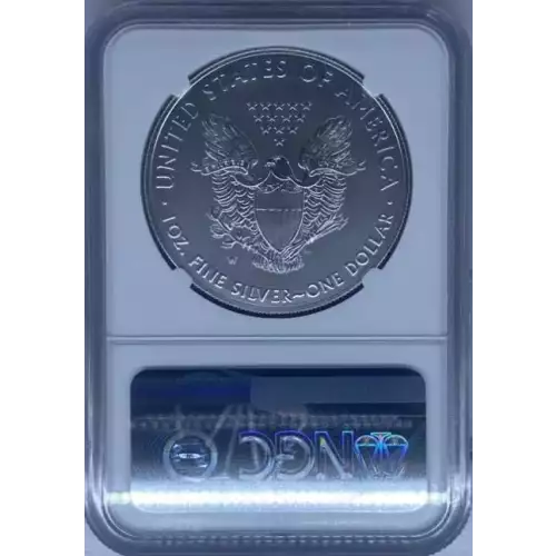 2020-W Silver Eagle Burnished NGC MS70 FDOI Signed by David Motl 2nd US Mint Deputy Director. (2)